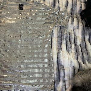 Zara medium sequin striped oversized t shirt. Great condition